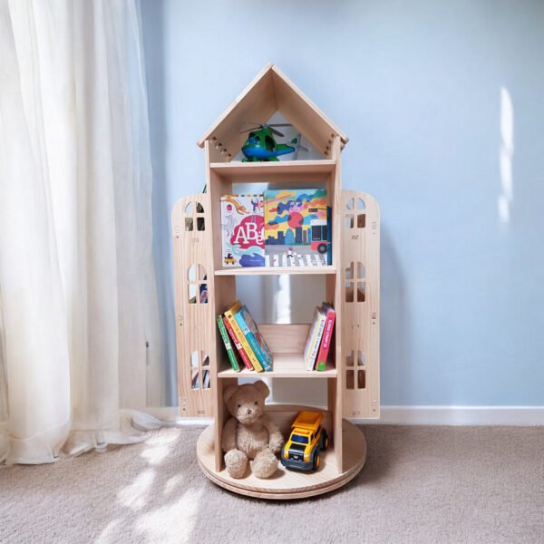rotating book shelf house